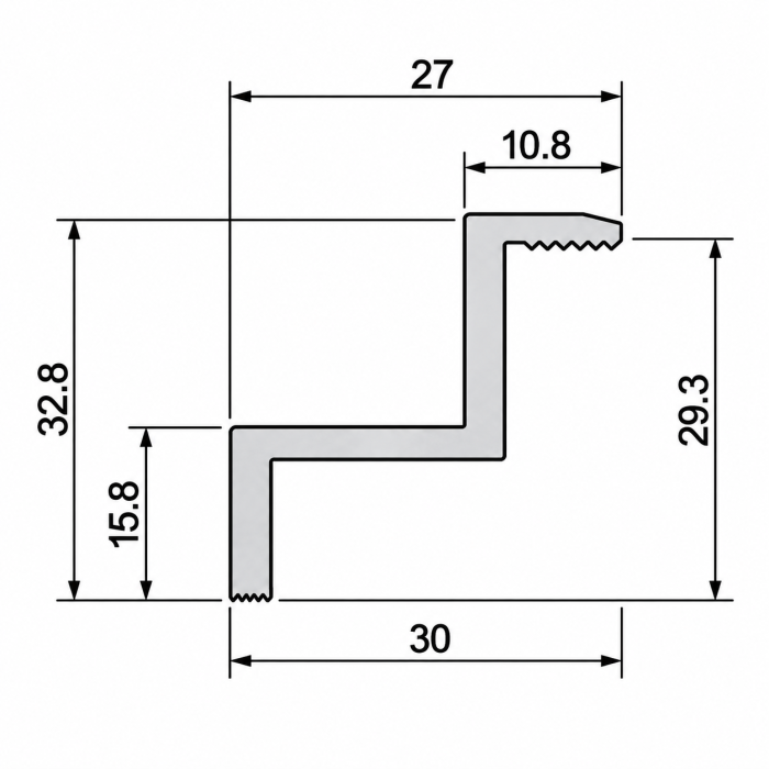 Clemă de capăt pentru panouri fotovoltaice 30 mm din aluminiu [2]