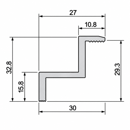 Clemă de capăt pentru panouri fotovoltaice 30 mm din aluminiu [1]