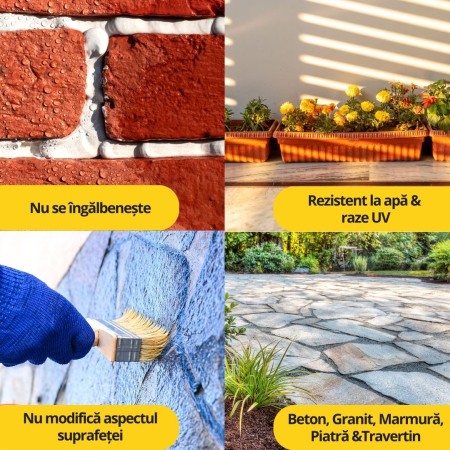 Impermeabilizant Cu Efect Uscat Pentru Piatra Naturala, Marmura, Granit, Travertin, Caramida si Beton – Ilpa DRAI 1L [2]