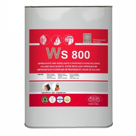 Impermeabilizant efect uscat - Impermeabilizant pe bază de solvent WS800, 1L, Faber pentru piatră naturală, marmură, granit, travertin și beton