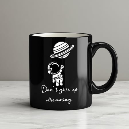 CANI PERSONALIZATE - Cana  Neagra Personalizata "Don't give up dreaming