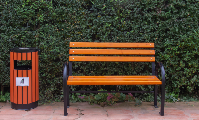 Bancă exterior 168 cm MAGNOLIA cu spătar | Lemn fag și metal [6]