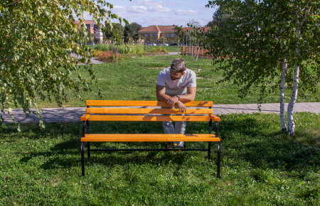 Bancă exterior 162 cm cu spătar și cotiere LAVANDĂ | Metal și lemn [8]