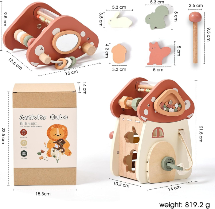 Centru activitati casuta bej -5 in 1, tip Montessori [4]