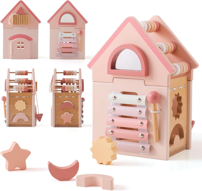 Centru activitati casuta roz -tip Montessori 5in1 [2]