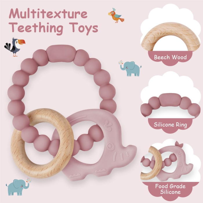 Inel dentitie colier roz [3]