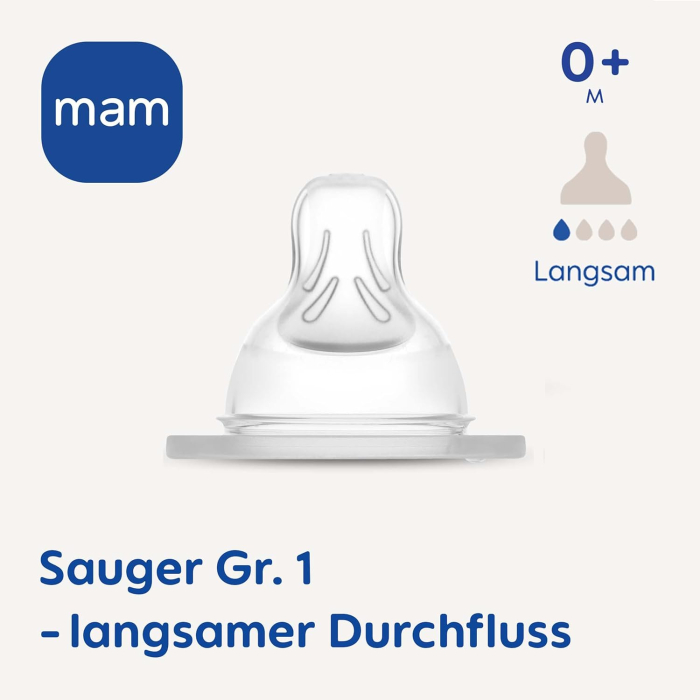 Pachet de 2 tetine anticolici din silicon MAM 0+ [2]