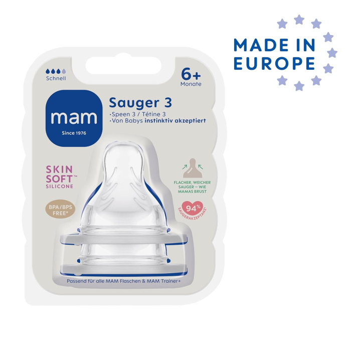 Pachet de 2 tetine anticolici din silicon MAM 6+ [2]