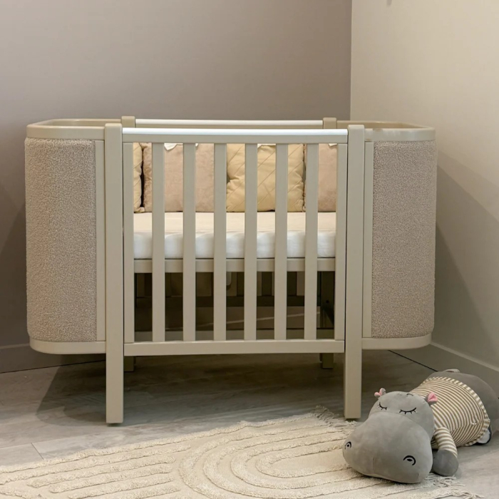 Patut bebe tapitat bucle co-sleeping Linn 120 × 60 cm – Cappuccino [3]