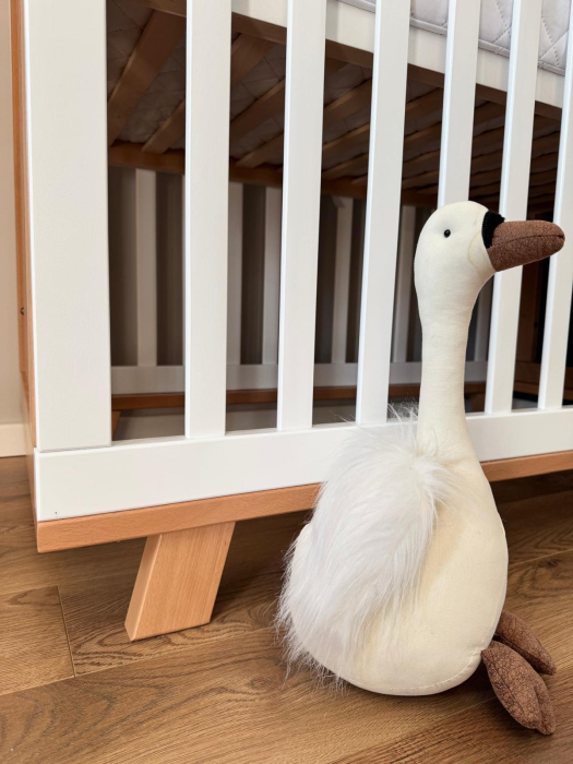 Patut bebelusi lemn Luna- alb-natur [3]