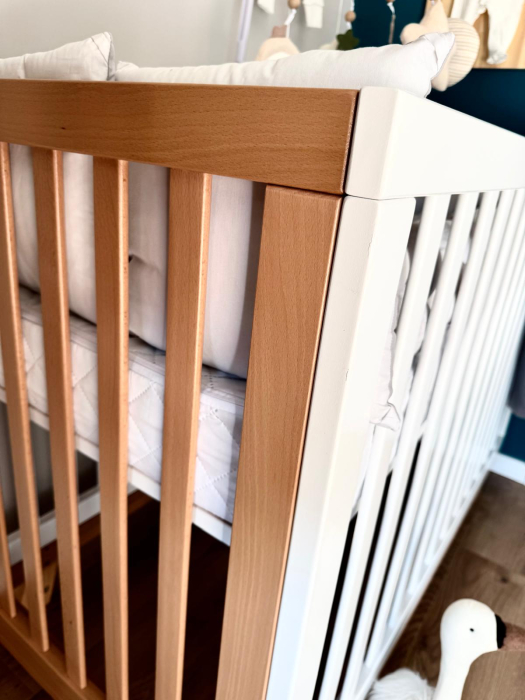 Patut bebelusi lemn Luna- alb-natur [4]