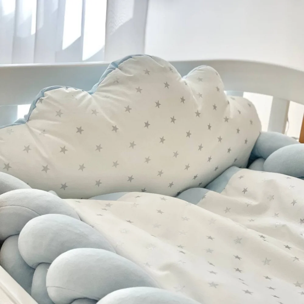 Set lenjerie patut bebe 8 piese Norisori albastri [4]