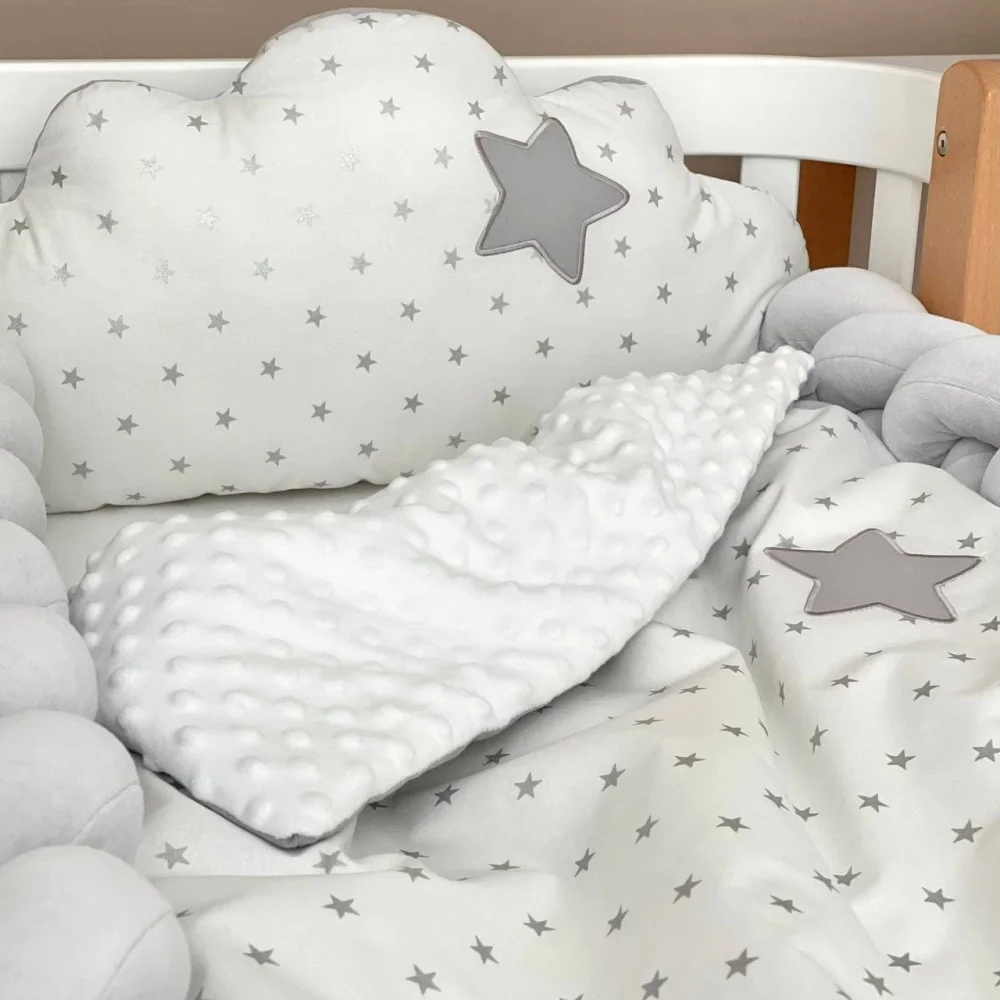 Set lenjerie patut bebe 8 piese norisori gri [3]