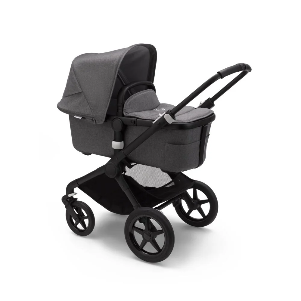Cărucioare - Carucior Bugaboo Fox 2 Complete Black/Grey Melange 2 in 1