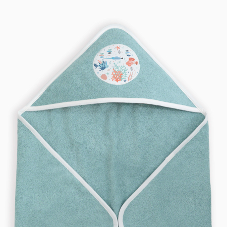 Îngrijire și somn - Prosop cu glugă Ocean din bumbac 75x75 cm / 100x100 cm