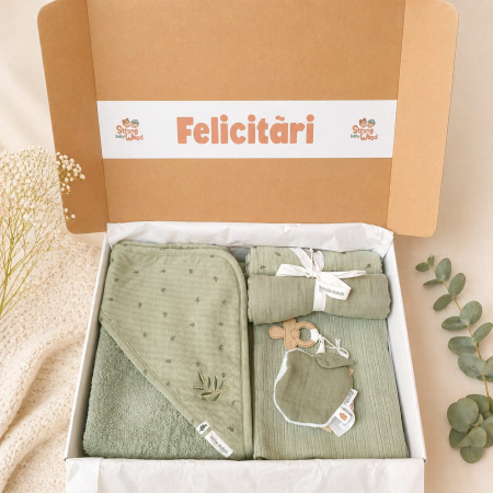 Camera copilului - Set Cadou premium pentru Nou Nascut - Verde Salvie