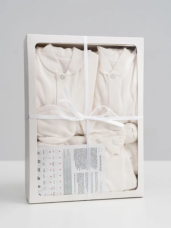 Bumbac organic si lanolina - Set complet Nou-Nascut  Iesire spital- Bumbac organic