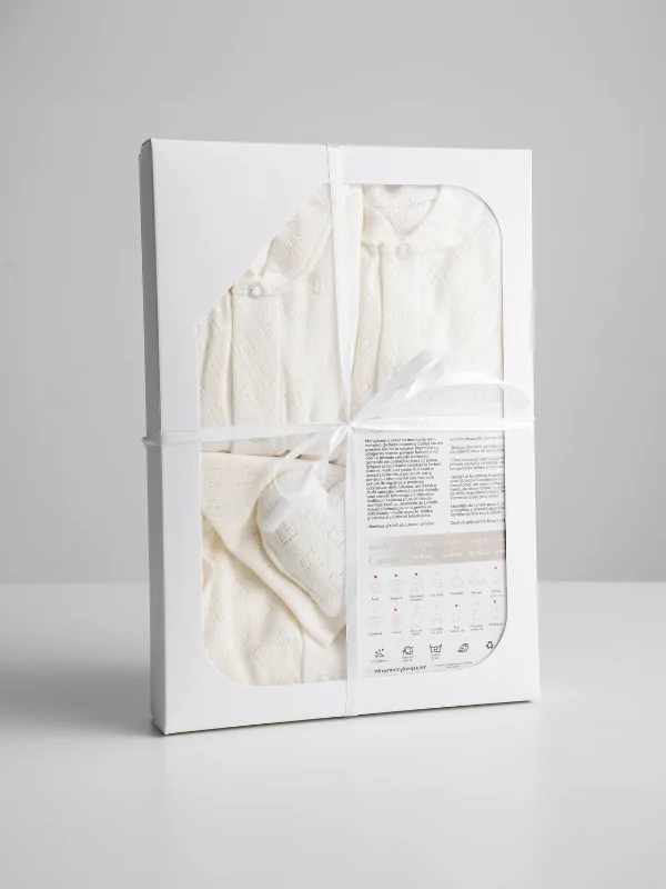 Bumbac organic si lanolina - Set nr. 14, 10 hăinuțe și accesorii Nou-Născuți, cu lanolină