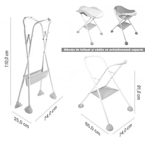 Baia Bebelusului - Suport cu picioare cadita Beaba Camele'o White
