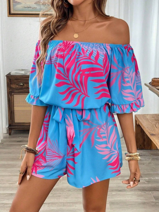Salopetă Tropical Breeze Bleu-Fucsia [3]