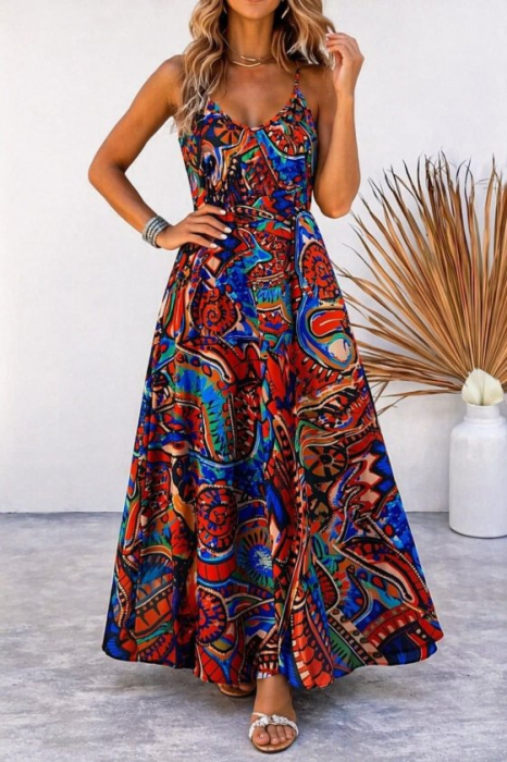 Rochie Maxi Boho Multicolor „Vivid Paisley” [2]