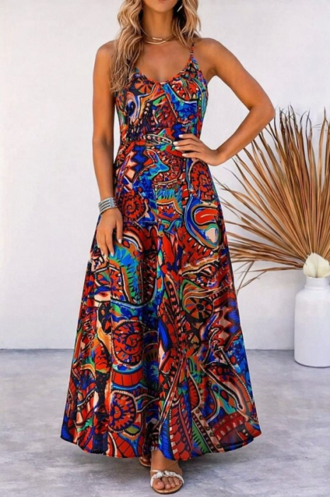 Rochie Maxi Boho Multicolor „Vivid Paisley” [3]