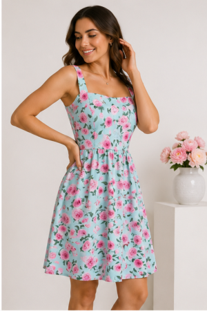 Rochii - Rochie Casual Chic Florală în Nuanțe Pastelate