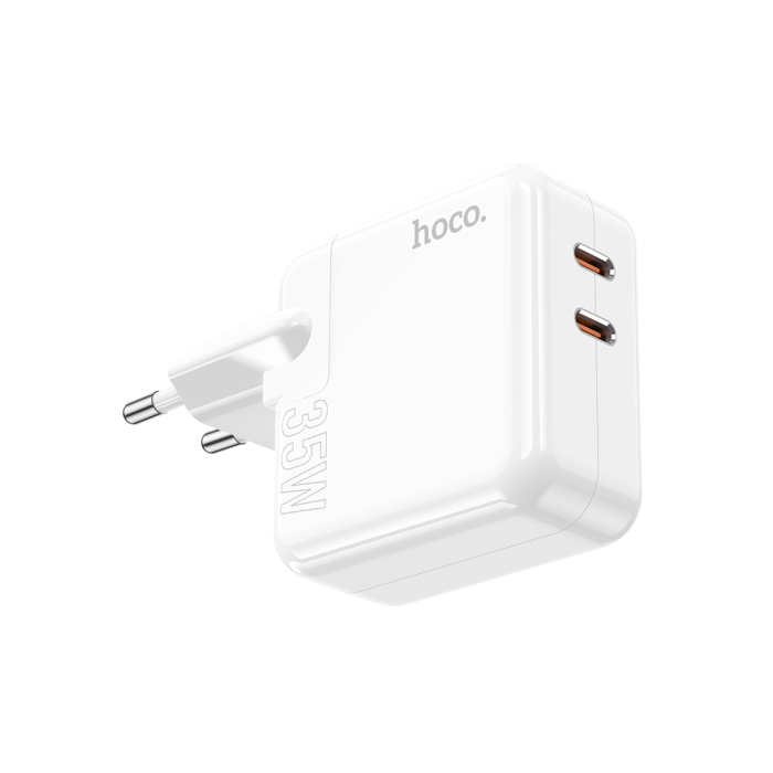 Hoco (C110A) - Incarcator Retea, 35W, 2xUSB-C, PD, White [2]