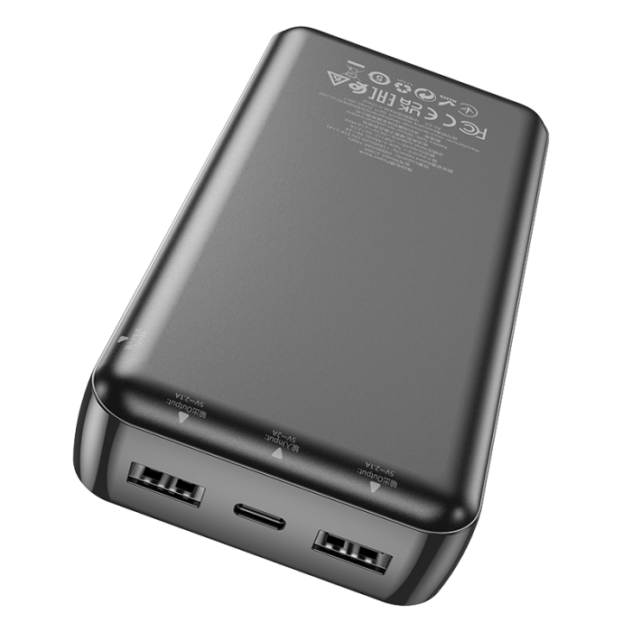 Hoco (J100A) - Baterie Externa, 2xUSB-A, 20.000 MAh, Black [2]