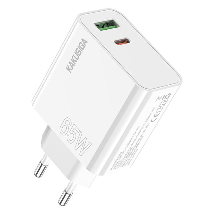 Kaku (KSC-934) - Incarcator Retea, 65W, 1xUSB-C, 1xUSB-A, PD, QC 3.0, White [2]