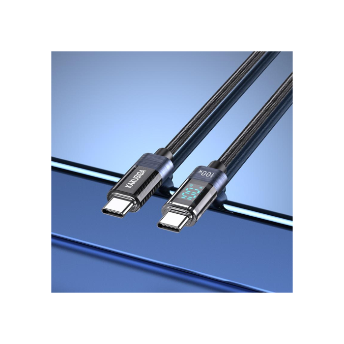 Kaku (KSC-971) - Cablu Date si Incarcare, USB-C, PD100W, QC3.0, Braided, LED Power, 1m, Black [2]