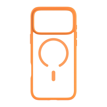 Huse - Husa CrystalMag » iPhone 17, Hybrid, Hard MagCase, UltraClear, ORANGE
