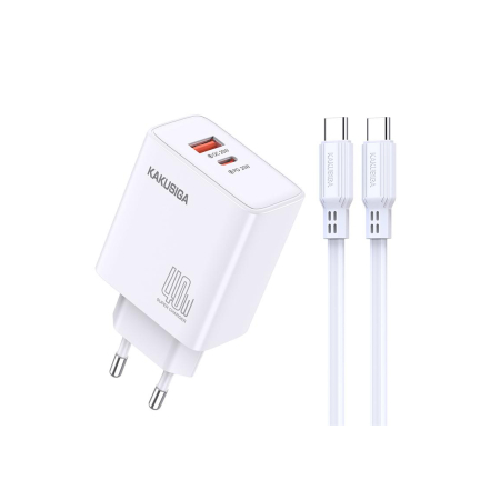 Kaku (KSC-937) - Incarcator Retea + Cablu USB-C, 40W, 1xUSB-C, 1xUSB-A, PD, QC 3.0, White [1]