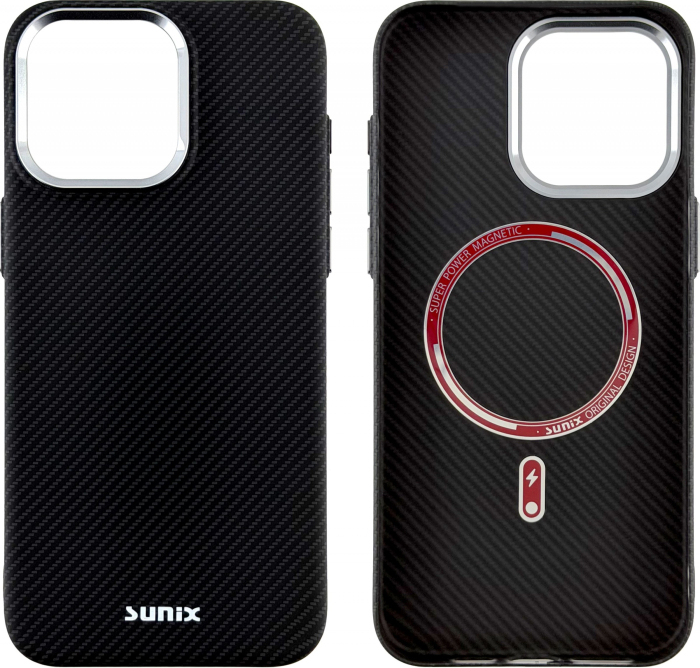 Husa iPhone 16 Sunix Neo Black Neagra compatibila MagSafe [4]