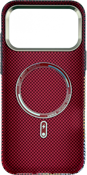 Husa iPhone 18 Pro Max Sunix Neo Maro Burgundy compatibila MagSafe [2]