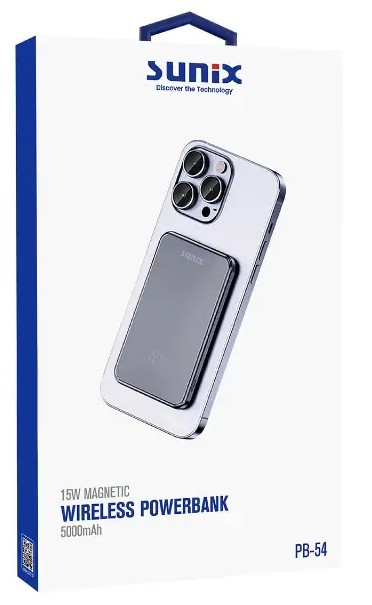 Powerbank Slim 5000mAh compatibil MagSafe Sunix PB54 Negru PB5401 [2]