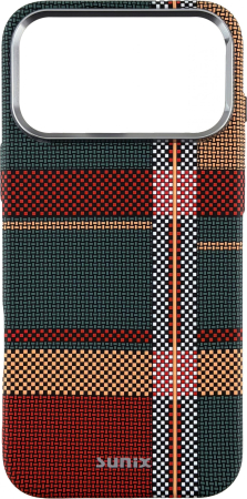 Huse telefon - Husa iPhone 18 Pro Sunix Neo Retro Plaid compatibila MagSafe