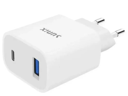 Incarcator telefon - Incarcator USB-C 25W Dual Port USB-A USB-C Sunix Budget S236A