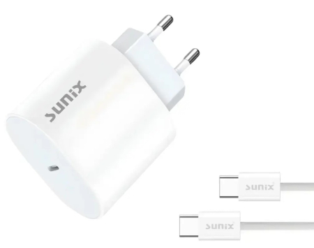 Incarcator telefon - Incarcator USB-C 30W PD Fast Charge Sunix Budget cu cablu USB-C inclus S35WC