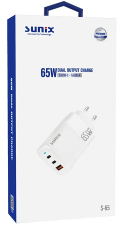 Incarcator USB-C 65W SUNIX MULTI PORT 2xUSB-C USB-A S65B [1]