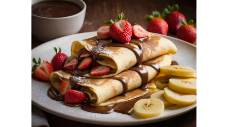 Clatite - Clatite Crepes cu dulceata de capsuni