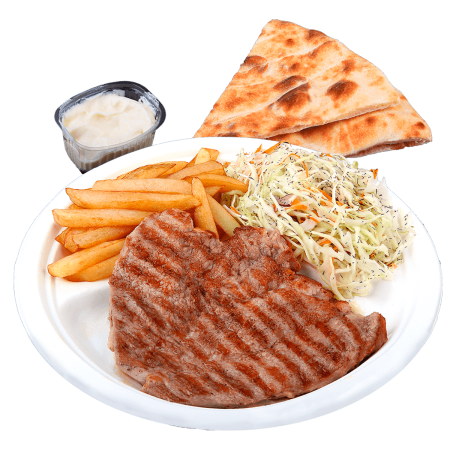 Grill - Meniu Ceafa de porc grill cu cartofi prajiti si salata de varza 200/150/75