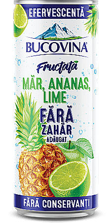 Apa Aromatizata - Bucovina Fructata Mar-Ananas-Lime Doza 330 ML