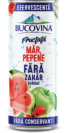 Apa Aromatizata - Bucovina Fructata Mar-Pepene Doza 330 ML