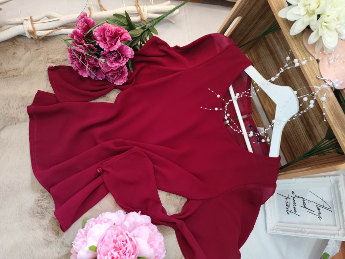 Bluză  elegantă – bordo [3]