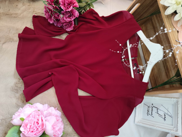 Bluză  elegantă – bordo [2]