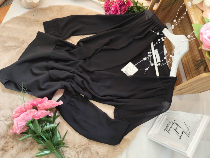 Body elegant negru cu decolteu petrecut – Nou cu etichetă, Mărimea L [2]
