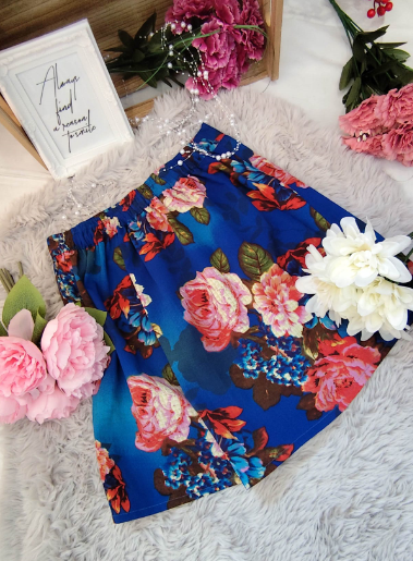 Fustă florală albastru regal – Mărimea M [2]