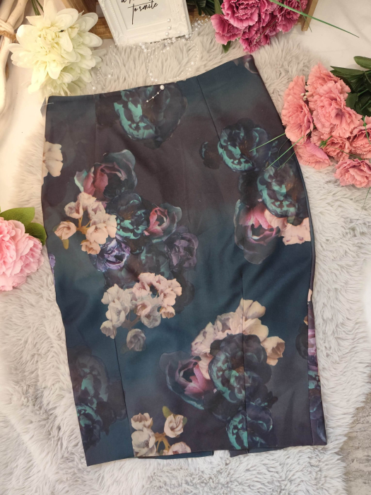 Fustă midi cu imprimeu floral – Elegantă [4]