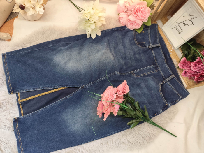 Fustă midi din denim albastru – Mărimea L [2]